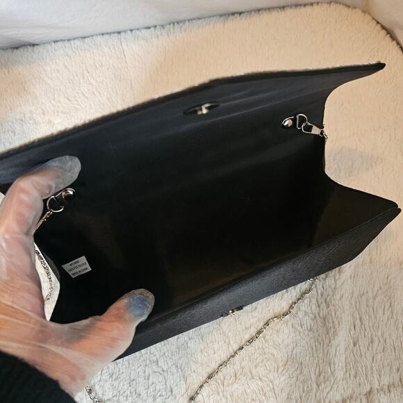 Satin Evening Party Clutch/Crossbody Rhinestones Embellished bag. Events. Party - Picture 7 of 12